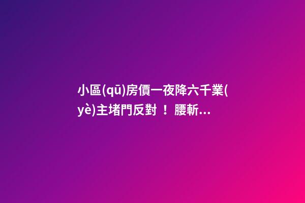 小區(qū)房價一夜降六千業(yè)主堵門反對！腰斬似的降價后果很嚴重